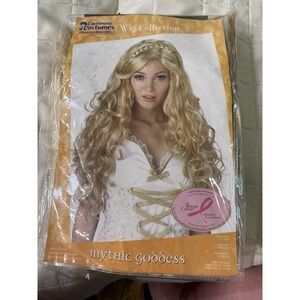 Mythic Goddess Wig Halloween Cosplay Disguise Blonde Hair With Braid Fair Cond